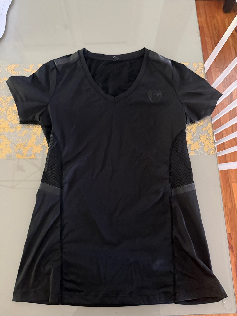 Women’s Black V-Neck Active Short Sleeve Tee